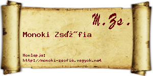 Monoki Zsófia névjegykártya