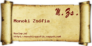 Monoki Zsófia névjegykártya